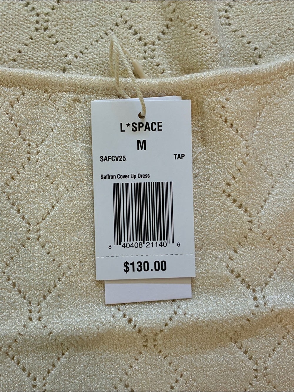 L*Space Saffron Knit Macrame Cover Up/Dress In Tapioca/NWT MSRP ($130) - Picture 9 of 9